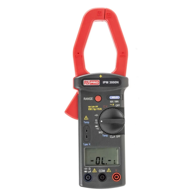 RS PRO HVAC Clamp Meter 999.9 A AC 600 V DC 600 V True RMS Non-Contact Voltage Detector IPM3000N