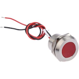 RS PRO Red Panel Mount Indicator 24V dc 40mA Lead Wire Termination IP67 Flush 123-2424