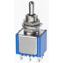 APEM Panel Mount Toggle Switch On-Off-On DPDT 4A 30V DC/AC Brass Actuator 5649A17