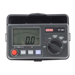 RS PRO Insulation Tester 250 V Min, 1 kV Max, 4000 mΩ Resistance, LCD Display, Battery Powered IIT1601