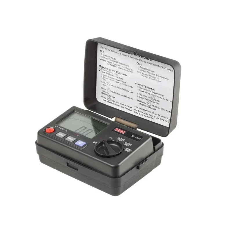 RS PRO Insulation Tester 250 V Min, 1 kV Max, 4000 mΩ Resistance, LCD Display, Battery Powered IIT1601