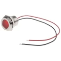 RS PRO Red Panel Mount Indicator, 28V dc, 40mA, Lead Wire Termination, Flush Bezel, IP67 123-2425