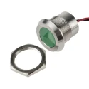 RS PRO Green Panel Mount Indicator 12V DC 40mA Lead Wire Termination IP67 Flush 123-2427