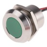 RS PRO Green Panel Mount Indicator 28V DC 40mA Lead Wire Termination Flush Bezel IP67 123-2429