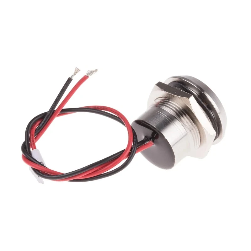 RS PRO Green Panel Mount Indicator 28V DC 40mA Lead Wire Termination Flush Bezel IP67 123-2429