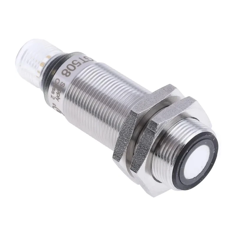 ifm electronic Threaded Barrel Ultrasonic Proximity Sensor M18 x 1 60.5mm Length 0/10 V Output 3V 30V DC 35mA UGT508