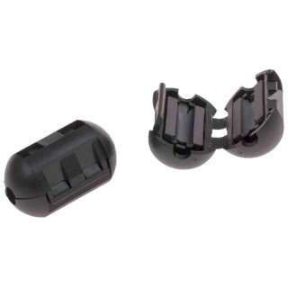 RS Pro Openable Ferrite Clamp, Diameter 5.2 mm, Aperture 29.5x16.5x16.5 mm, Impedance 70Ω at 25 MHz, 120Ω at 100 123-2480