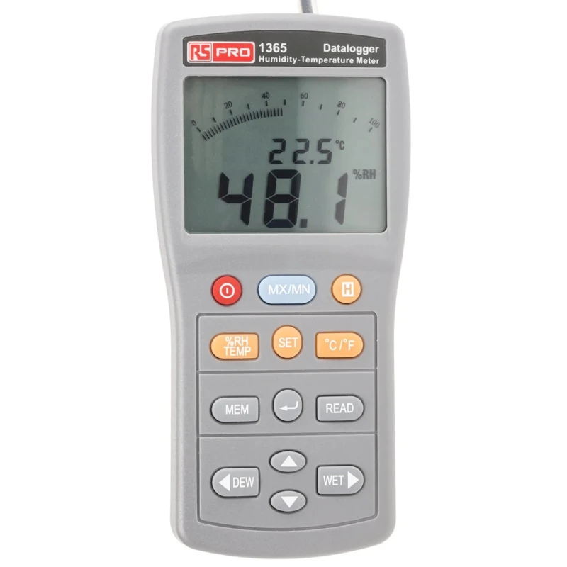 RS PRO Temperature & Humidity Data Logger 1365, RS232, USB, 2 Channel, Battery Powered AAA, 0 to 60°C Operating Range