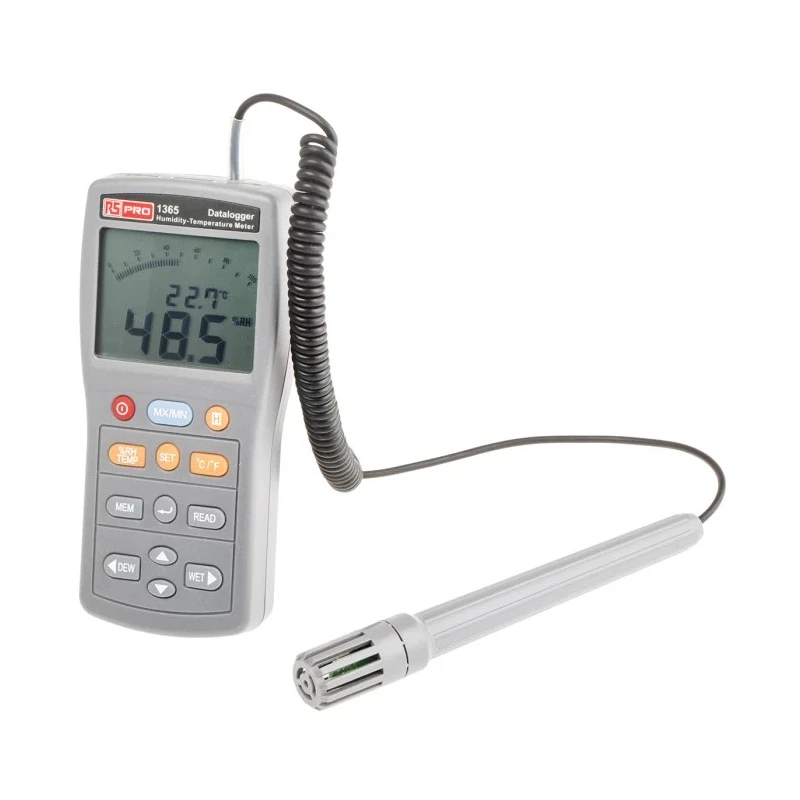 RS PRO Temperature & Humidity Data Logger 1365, RS232, USB, 2 Channel, Battery Powered AAA, 0 to 60°C Operating Range