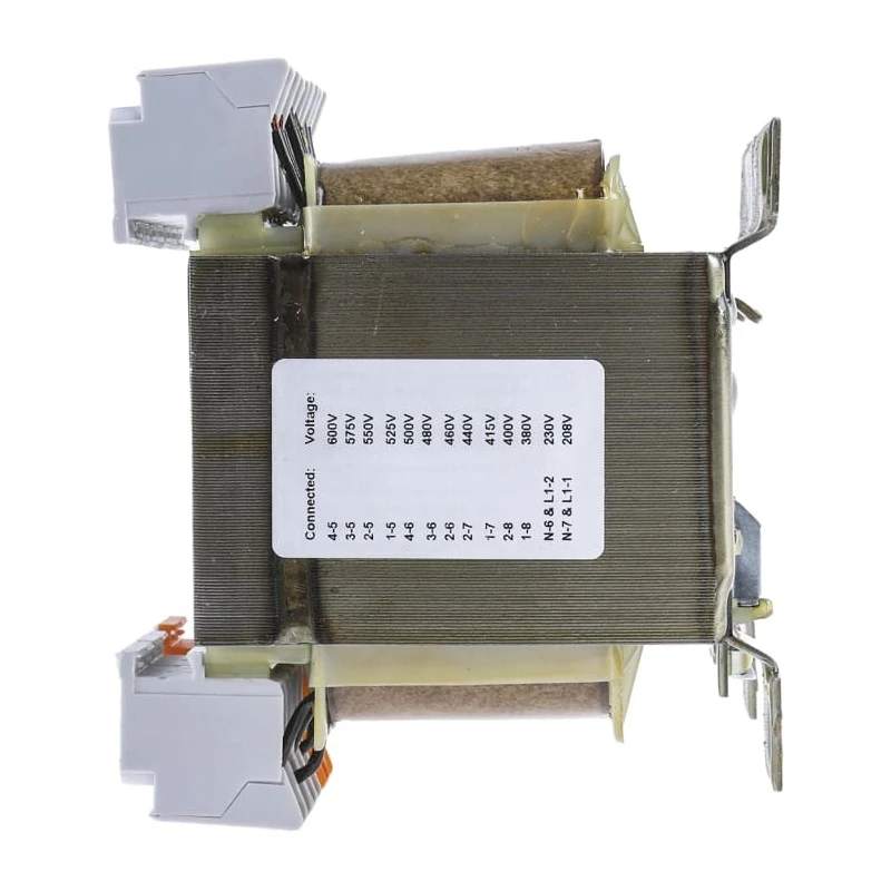 RS PRO 1 kVA DIN Rail Transformer, 208 to 600 V ac Primary, 2 x 115 V ac and 12 V Secondary, Screw Mount, IECBSEN 123-2501