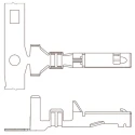 Molex 50597 Series Female Crimp Terminal, 18 AWG Min Crimp, 16 AWG Max, Tin Plating, Copper Alloy 50597-8000