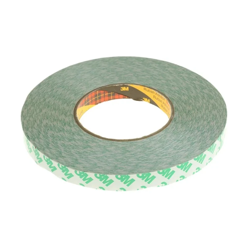 3M Double Sided Plastic Tape, Polyvinyl Chloride Backing, 5.2N/cm Adhesion Strength, 15mm x 50m, White, Model 9087 15MMX50M