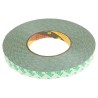 3M Double Sided Plastic Tape, Polyvinyl Chloride Backing, 5.2N/cm Adhesion Strength, 15mm x 50m, White, Model 9087 15MMX50M