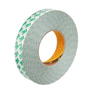 3M White Double Sided Plastic Tape with Polyvinyl Chloride Backing, 25mm Width x 50m Length, 0.26mm Thickness 9087 25MMX50M
