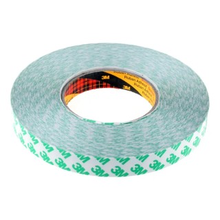 3M White Double Sided Plastic Tape, Modified Acrylic Adhesive, Polyvinyl Chloride Backing, 19mm x 50m, 5.2N/cm 9087 19MMX50M
