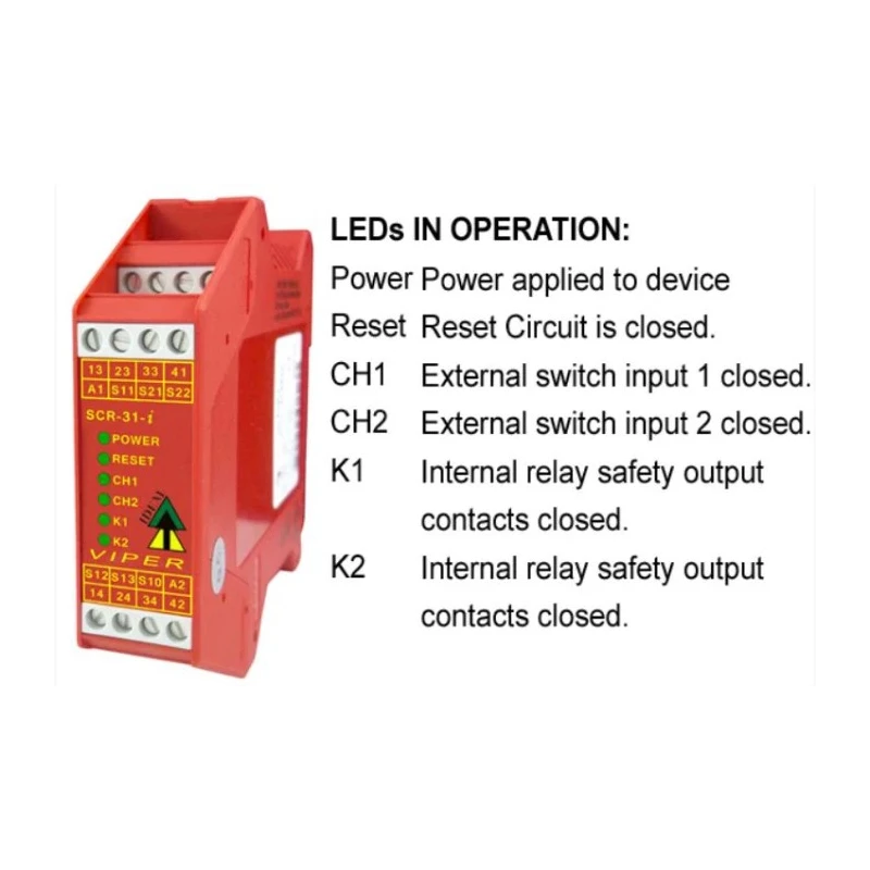 IDEM SCR-31-i Screw Terminals 24V ac/dc Safety Relay with 3 Safety Contacts and 1 NO/3 NC Contact Configuration 280002
