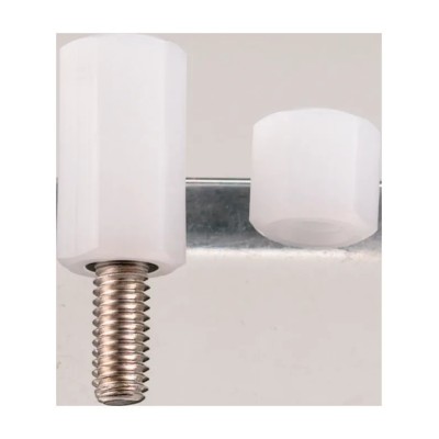 Mac 8 M2 Standoff, 25 mm Body Length, 5 mm Stud Length, Polyoxymethylene Body, Brass Nickel Finish, RoHS Compliant 2MQ-25