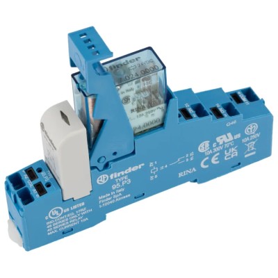 Finder 48 Series Electromechanical Interface Relay DIN Rail Mount, 24V DC Coil, SPDT Contact, 10A 48.P3.7.024.0050SPA