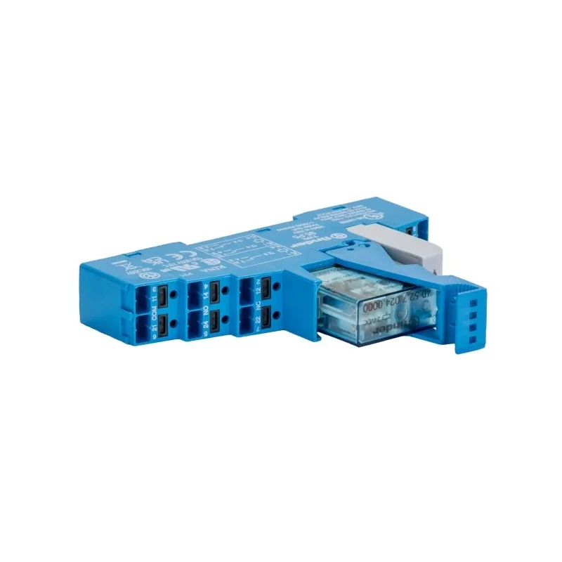 Finder 48 Series Interface Relay DIN Rail Mount 24V dc Coil DPDT-2 CO 22.2mA Coil Current 8A Switching 48.P5.7.024.0050SPA