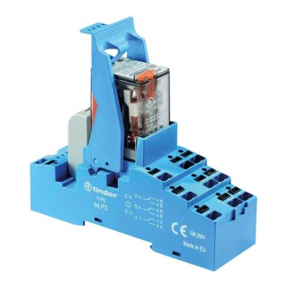 Finder 58 Series Interface Relay DIN Rail Mount 12V AC Coil 3PDT 97mA 10A Switching Current 58.P3.8.012.0060SMA