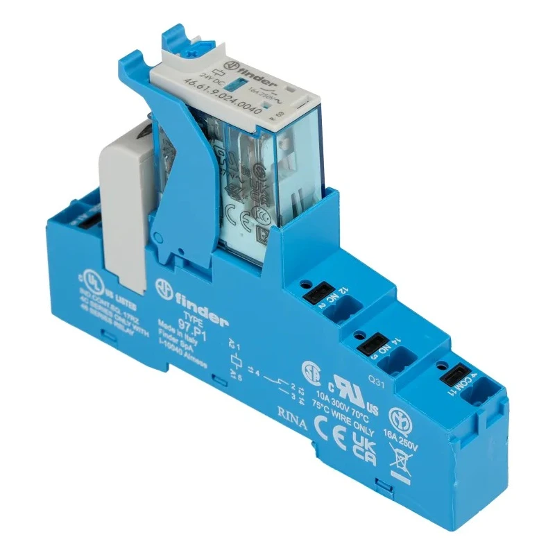 Finder 4C Series Interface Relay, DIN Rail Mount, 24V DC Coil, SPDT Contact Configuration, 20mA Coil 4C.P1.9.024.0050SPA