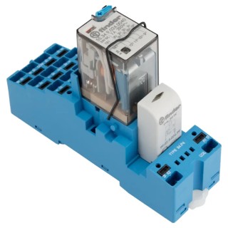 Finder Interface Relay, 24V DC Coil, 4PDT Contact Configuration, 7A Switching Current, DIN Rail Mount 58.P4.9.024.0050SMA
