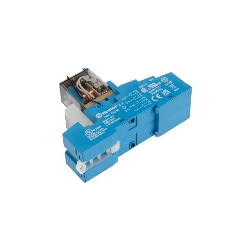 Finder Interface Relay, 24V DC Coil, 4PDT Contact Configuration, 7A Switching Current, DIN Rail Mount 58.P4.9.024.0050SMA