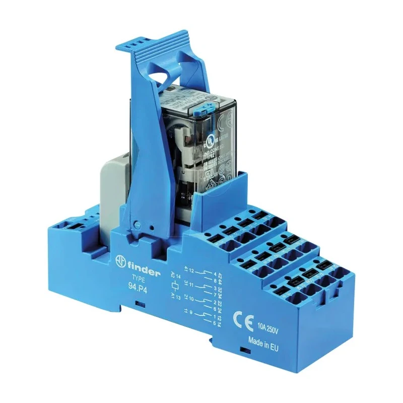 Finder 58 Series Electromechanical Interface Relay 24V AC Coil 4PDT Contact Configuration Model 58.P4.8.024.0060SMA