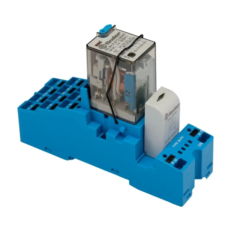 Finder 58 Series Interface Relay, DIN Rail Mount, 12V DC Coil, 4PDT Contact, 86mA Coil Current 58.P4.9.012.0050SMA