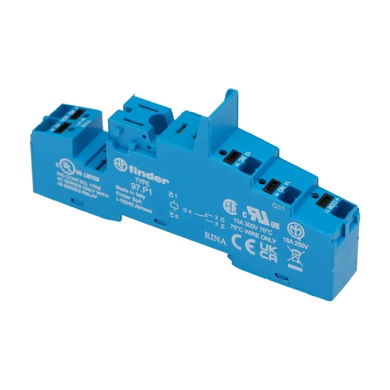 Finder 5 Way 250V AC DIN Rail Relay Socket for 46.61 Relay 97.P1SPA