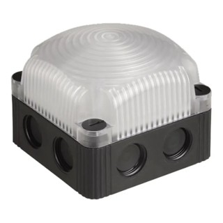 Werma Beacon Light Clear LED Polycarbonate Housing Base Mount 230V AC 85mm Height IP66 IP67 853.480.60