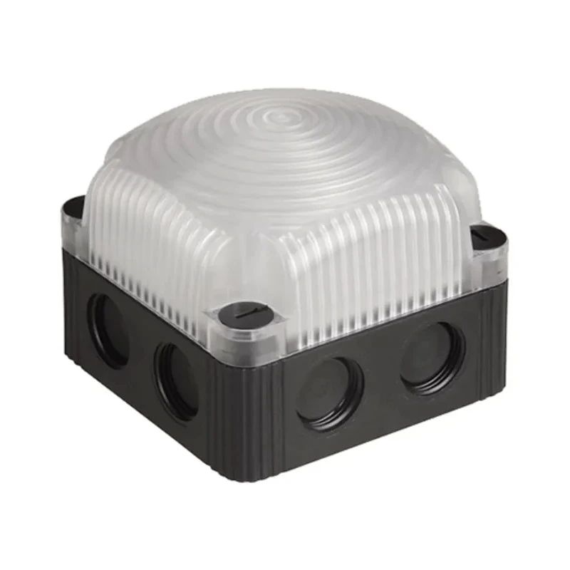 Werma Beacon Light Clear LED Polycarbonate Housing Base Mount 230V AC 85mm Height IP66 IP67 853.480.60
