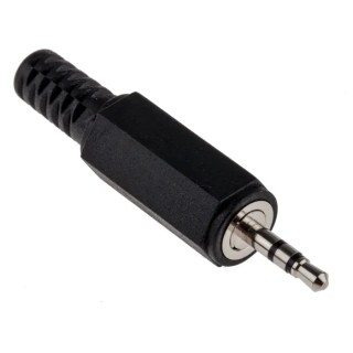 Lumberg Jack Connector 2.5 mm Cable Male 3 Stereo, 500mA Solder KLS 13