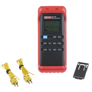 RS PRO Type J, K Probe Handheld Digital Thermometer 2 Input, 1372°C Max, ±0.7 K Accuracy RS55-II