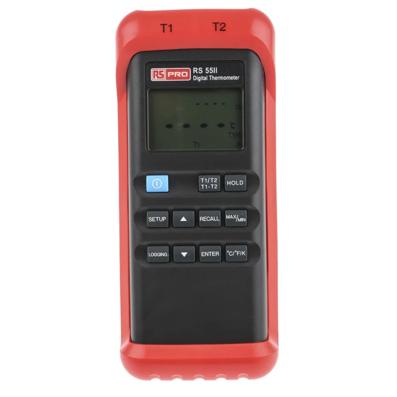 RS PRO Type J, K Probe Handheld Digital Thermometer 2 Input, 1372°C Max, ±0.7 K Accuracy RS55-II