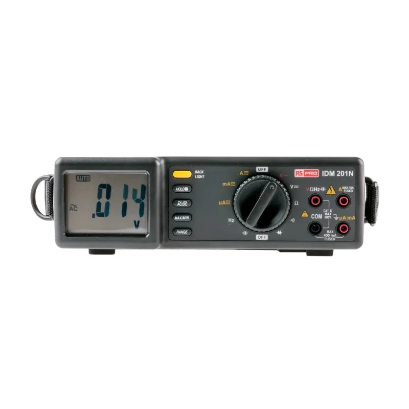 RS PRO Bench Multimeter IDM201 True RMS LCD Display 600V DC 20MHz Frequency 1.3kg Taiwan IDM201