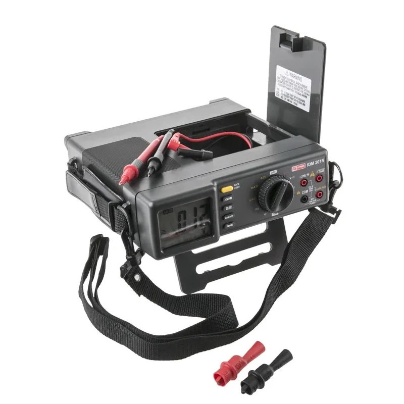 RS PRO Bench Multimeter IDM201 True RMS LCD Display 600V DC 20MHz Frequency 1.3kg Taiwan IDM201