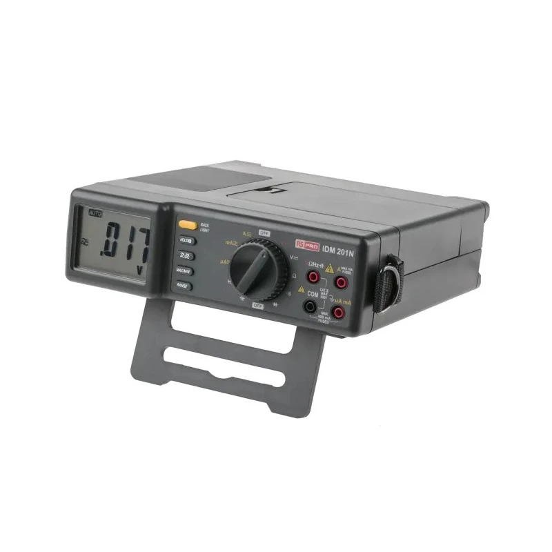 RS PRO Bench Multimeter IDM201 True RMS LCD Display 600V DC 20MHz Frequency 1.3kg Taiwan IDM201