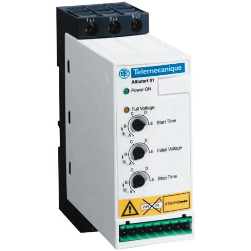 Schneider Electric Soft Starter 3 kW, 3 Phase, DIN Rail Mount, IP20, 480V AC ATSU01N206LT