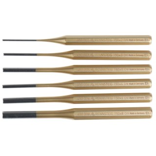 RS PRO 6-Piece Parallel Pin Punch Set, 2mm to 8mm Shank, 150mm Overall Length, Chrome Vanadium Steel, DIN 7255 505-8688