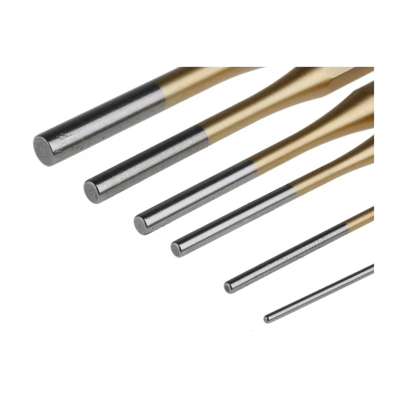 RS PRO 6-Piece Parallel Pin Punch Set, 2mm to 8mm Shank, 150mm Overall Length, Chrome Vanadium Steel, DIN 7255 505-8688