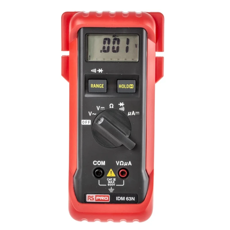 RS PRO High-Performance Handheld Multimeter 600V DC, 3200 Count LCD Display IDM63N