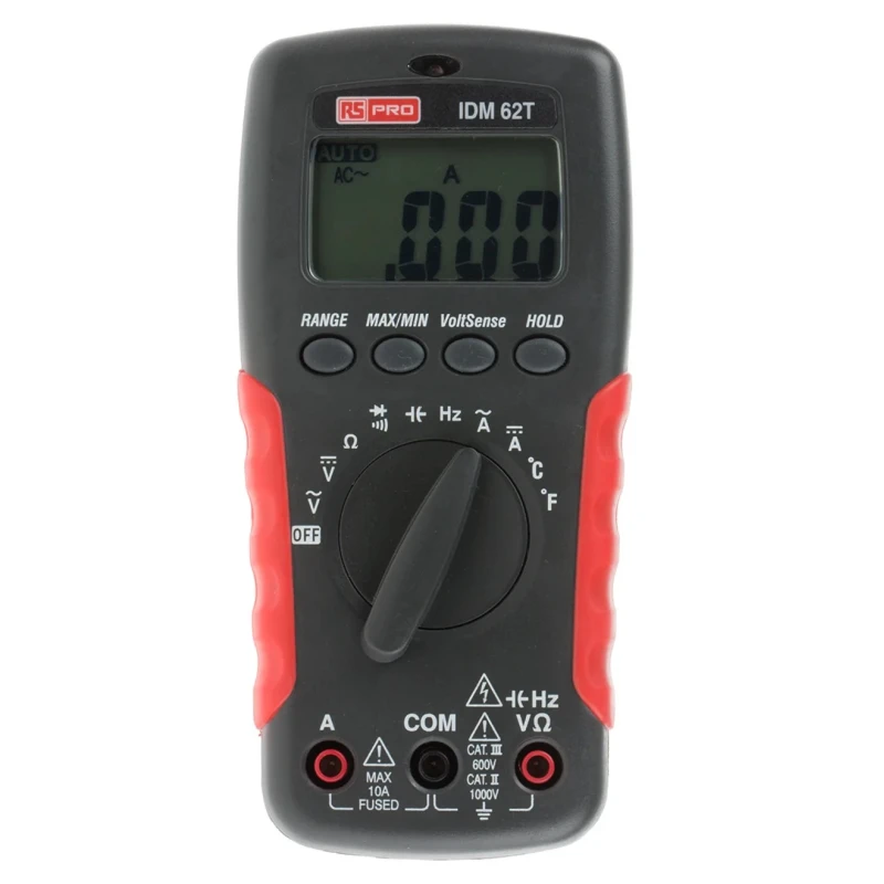 RS PRO Handheld Multimeter IDM62T 1kV DC Voltage 750V AC Voltage 10A AC/DC Current 20MHz Frequency Counter Taiwan IDM62T