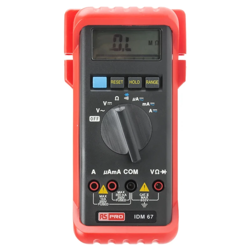 RS PRO Handheld Digital Multimeter 600V DC, 10A, 3200 Count LCD Display IDM67