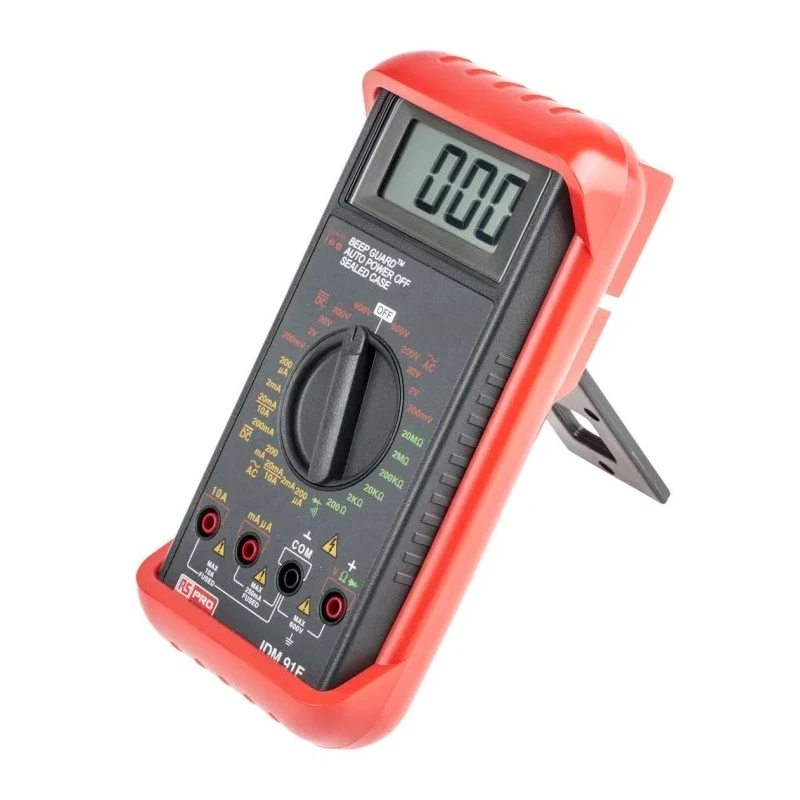 RS PRO Industrial Handheld Digital Multimeter, 600V DC Voltage, 10A Current, IP54 Waterproof, CAT III 600V Safety IDM91E