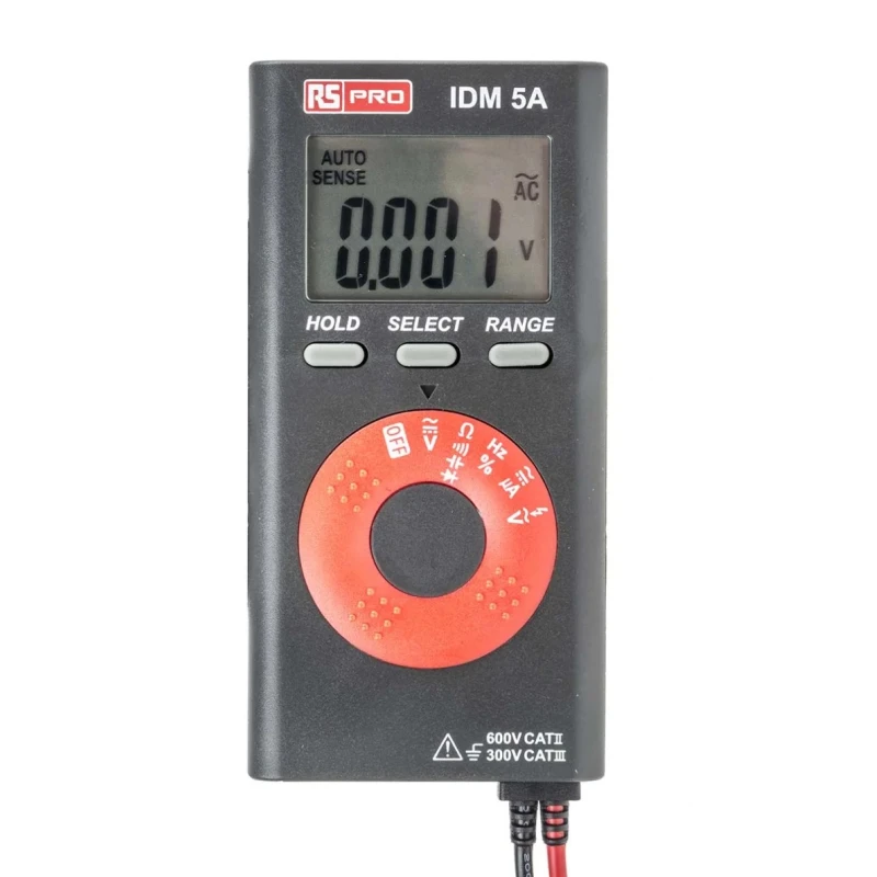 RS PRO Handheld Multimeter 600V DC 40kHz Frequency Measurement Functions IDM5A