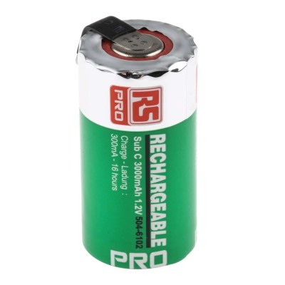 RS PRO Rechargeable NiMH Battery 1.2 V 3 Ah 22.7 mm Diameter 504-6102