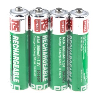 RS PRO Nickel Metal Hydride Rechargeable AAA Battery, 800 mAh, 1.2 V 504-6051