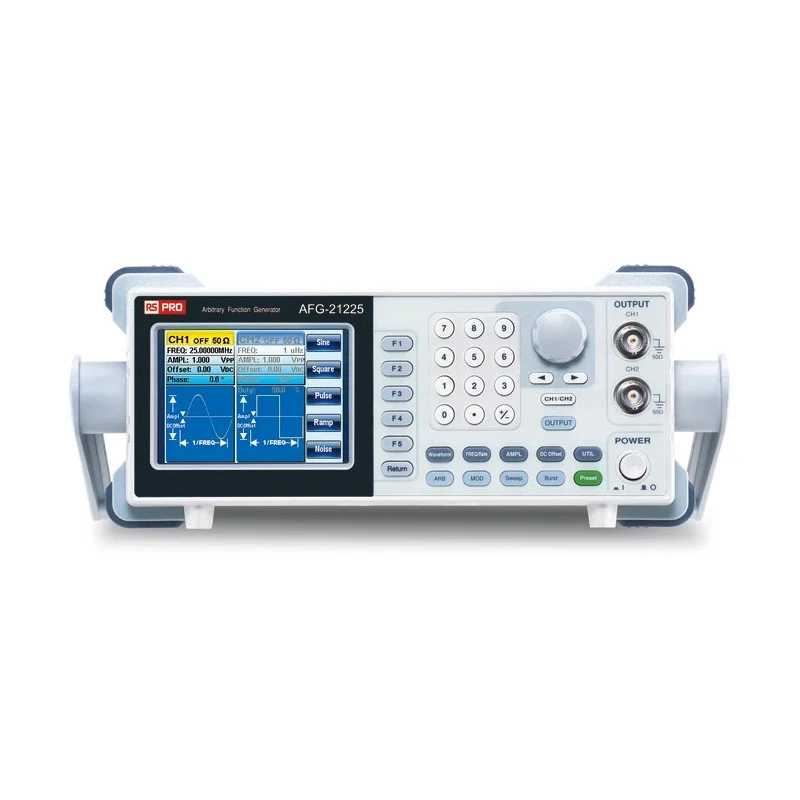 RS PRO Function Generator & Counter 0.1 Hz to 25 MHz Frequency Range with FM Modulation AFG21125