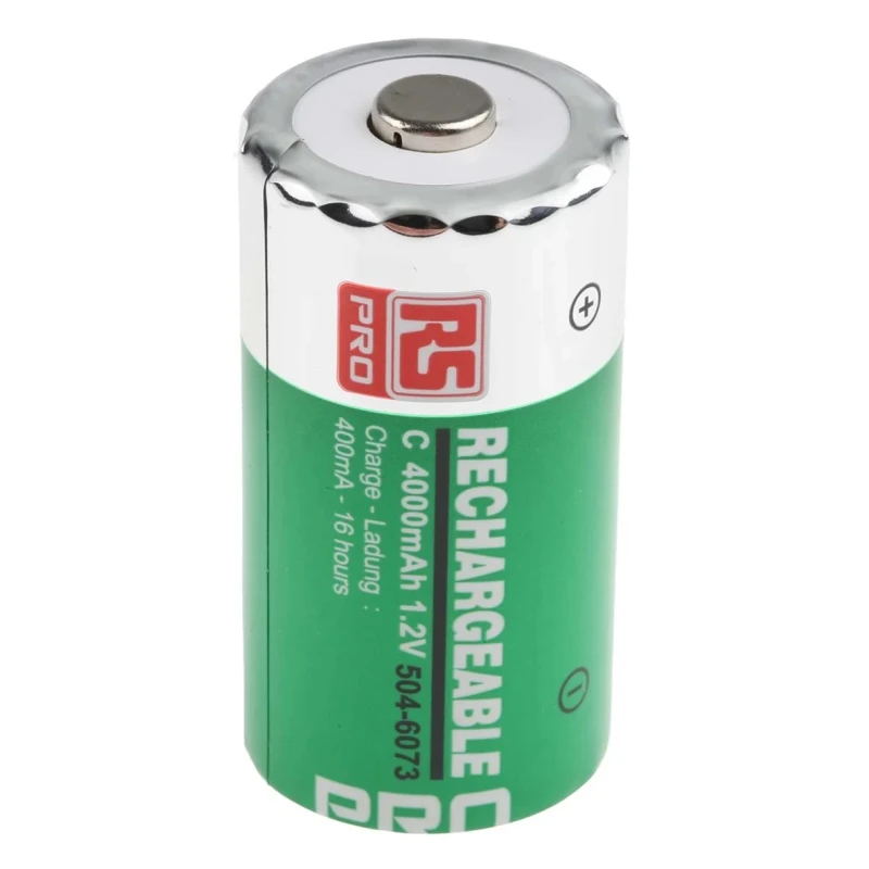 RS PRO NiMH Rechargeable C Battery 1.2V 4Ah, High Capacity Long-Life Rechargeable Battery 504-6073